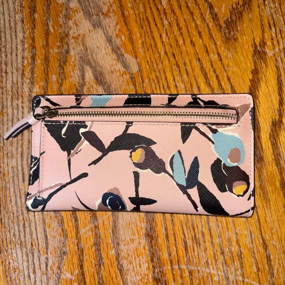 Kate Spade Floral Wallet - Pink, Black, and Blue - Picture 2 of 6